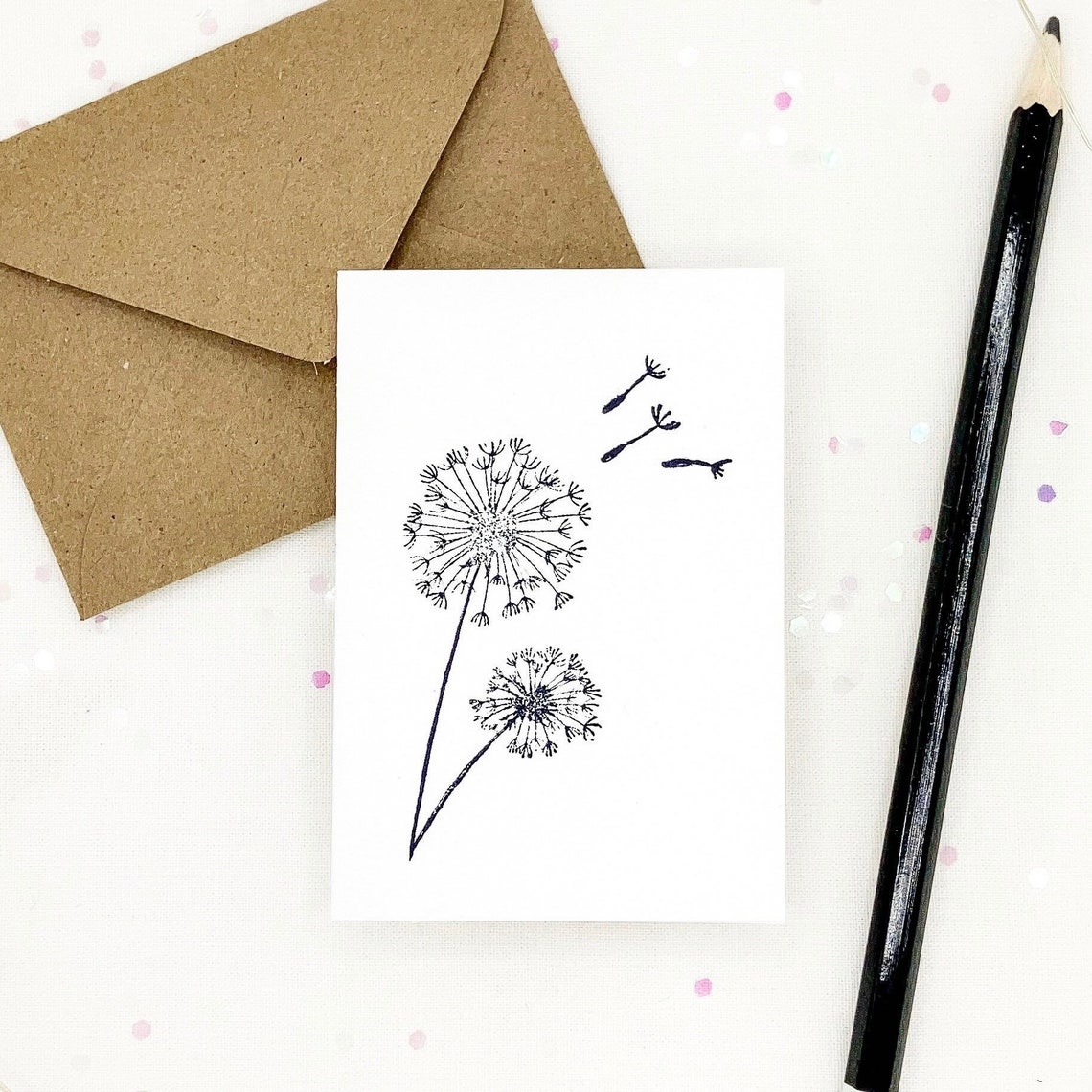 MINI Dandelion Stationery Blank Note Card Set With Envelopes Etsy