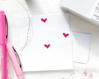 Heart Note Cards Stationery Set of 10 Cards in White or Light Ivory ...