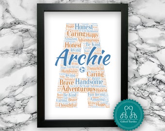 Birthday Gift Any Letter Personalised Word Art For Her Mum Initial Print P Print
