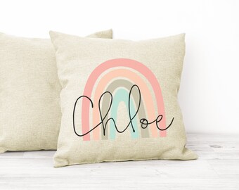 Name cushion | Etsy Pink white decorative pillow, Girls