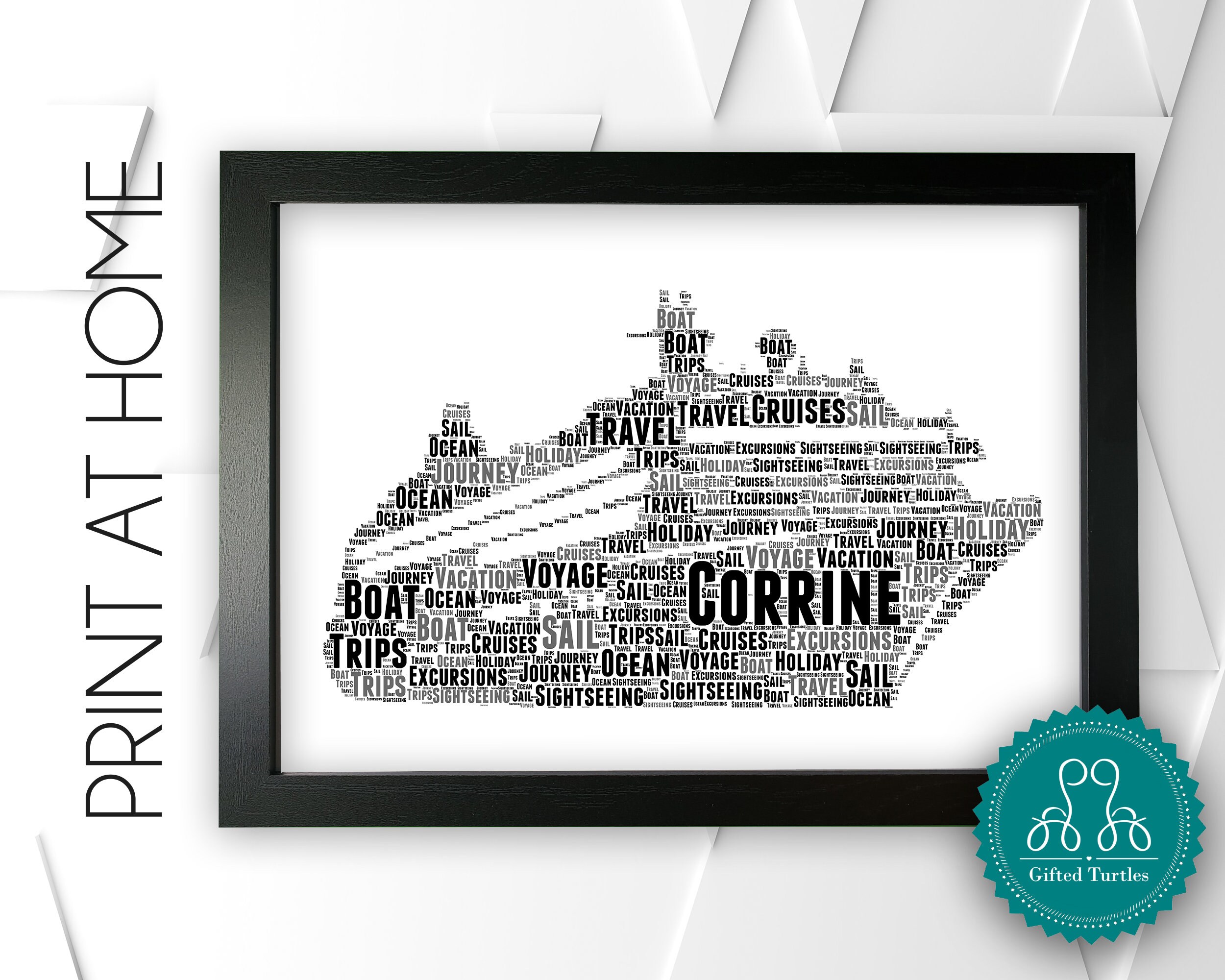 Personalised Cruise Ship PRINTABLE Gifts Word Art Wall Print - Cruise Liner Gifts Wall Decor Custom Print At Home Wall Art Print DDSC0078