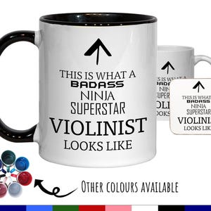 This Is What A Badass Violinist Looks Like 11oz Coffee Mug Tea Gift Idea For Violin Player Musician String Quartet Member Orchestra MG0777