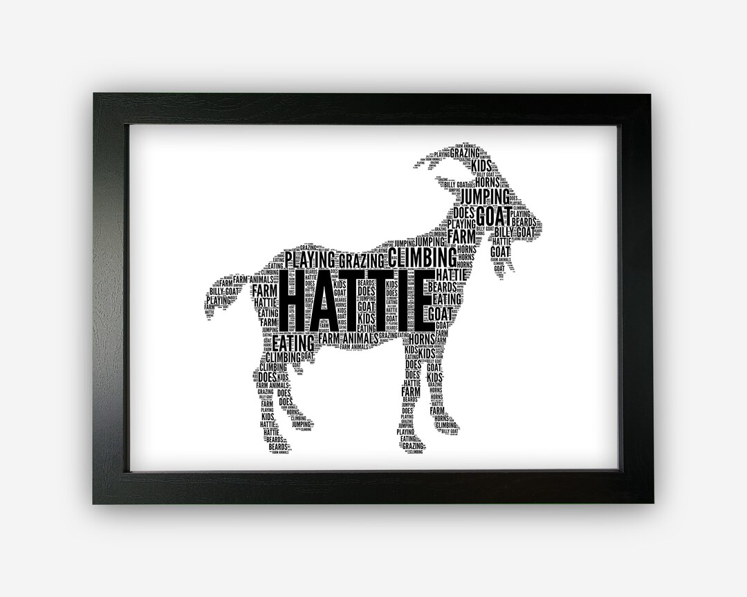 Personalised Billy Goat Gifts Word Art Wall Print - Goat Farm