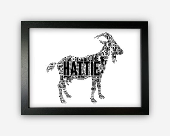 Personalised Billy Goat Gifts Word Art Wall Print - Goat Farm