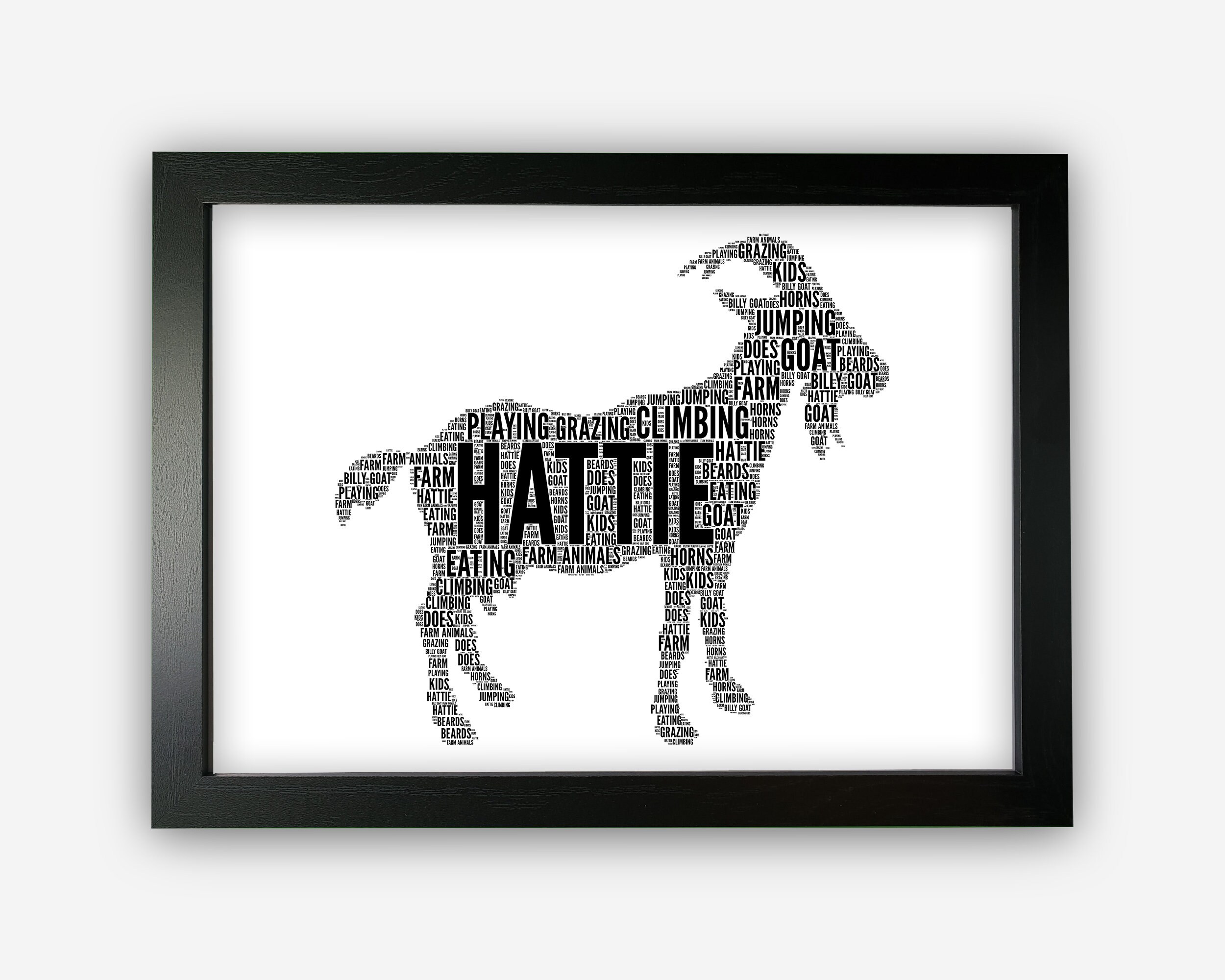 Personalised Billy Goat Gifts Word Art Wall Print - Goat Farm