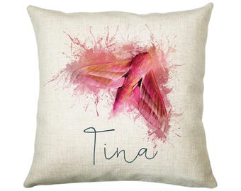Personalised Elephant Hawk Moth Cushion Gift Printed Name Design - Cushion Throw Pillow Gift For Bedroom Birthday Christmas Gift CS559
