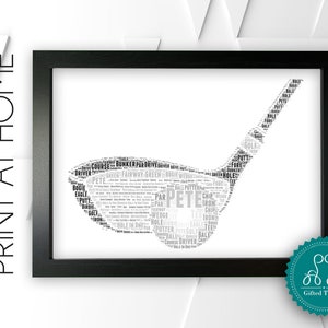 Personalised PRINTABLE Golf Club Word Art Gift Golfing Gifts Print Sports Gifts For Golfer Club Wall Art Digital Download DDGC1081