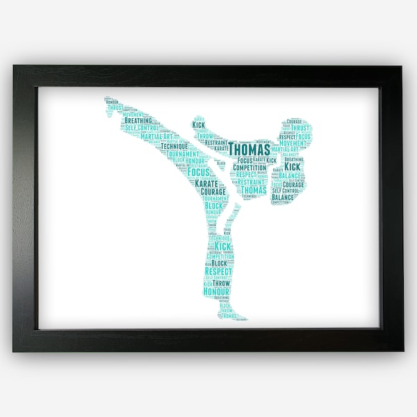 Personalised Karate Gifts For Martial Arts Karate Enthusiast - Karate Sensei Gift For Belt Ceremony - Karate Wall Art Word Art Print GC1104