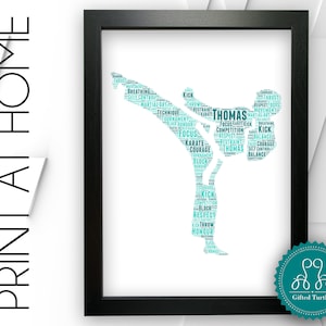Personalised PRINTABLE Karate Word Art Gift Martial Arts Gifts Print Sports Gift For Defence Wall Prints Wall Art Digital Download DDGC1104