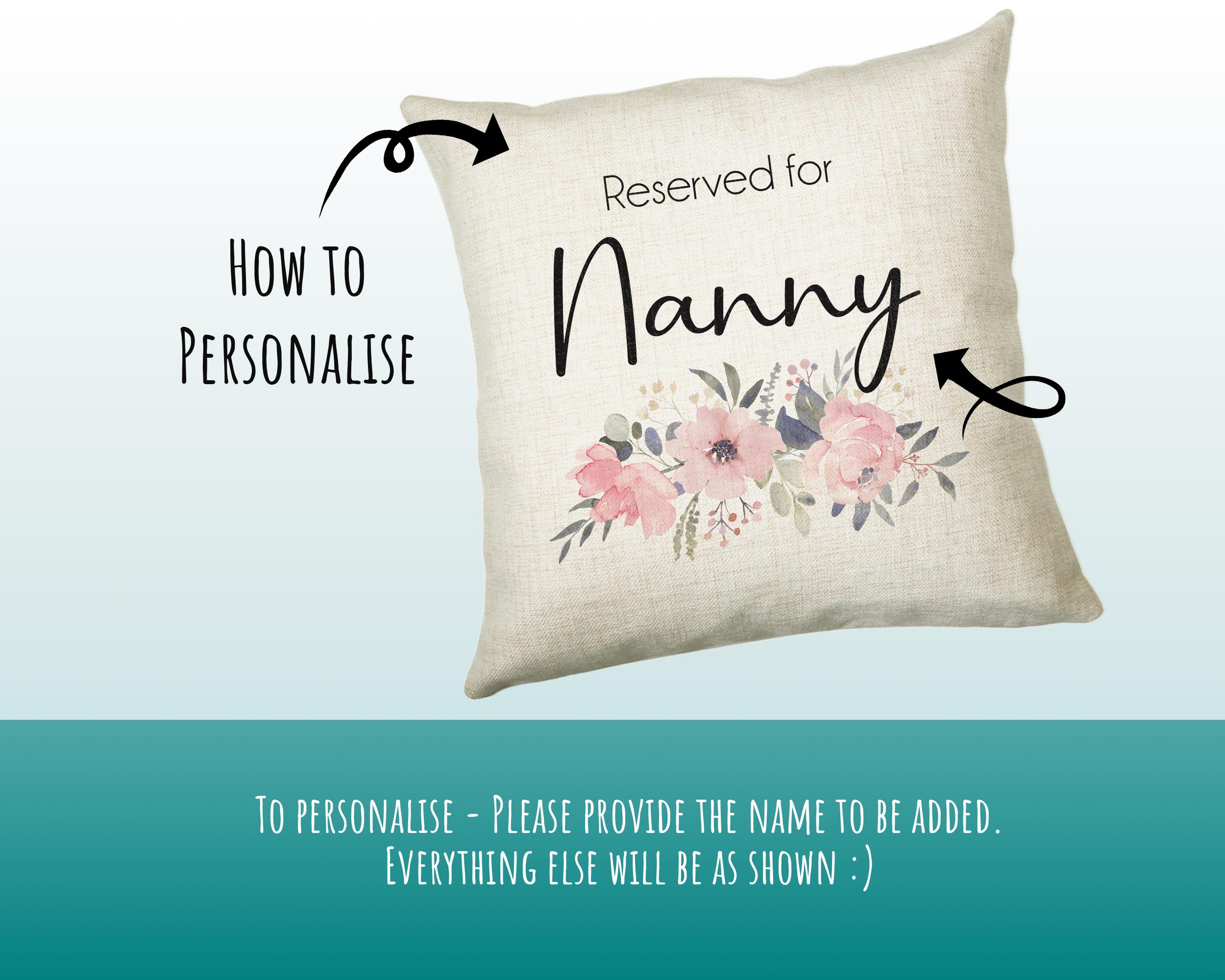Tazza Grande Per Latte 17oz - Reserved For Nanny - Ceramica Bianca - Lavabile In Lavastoviglie E Microonde