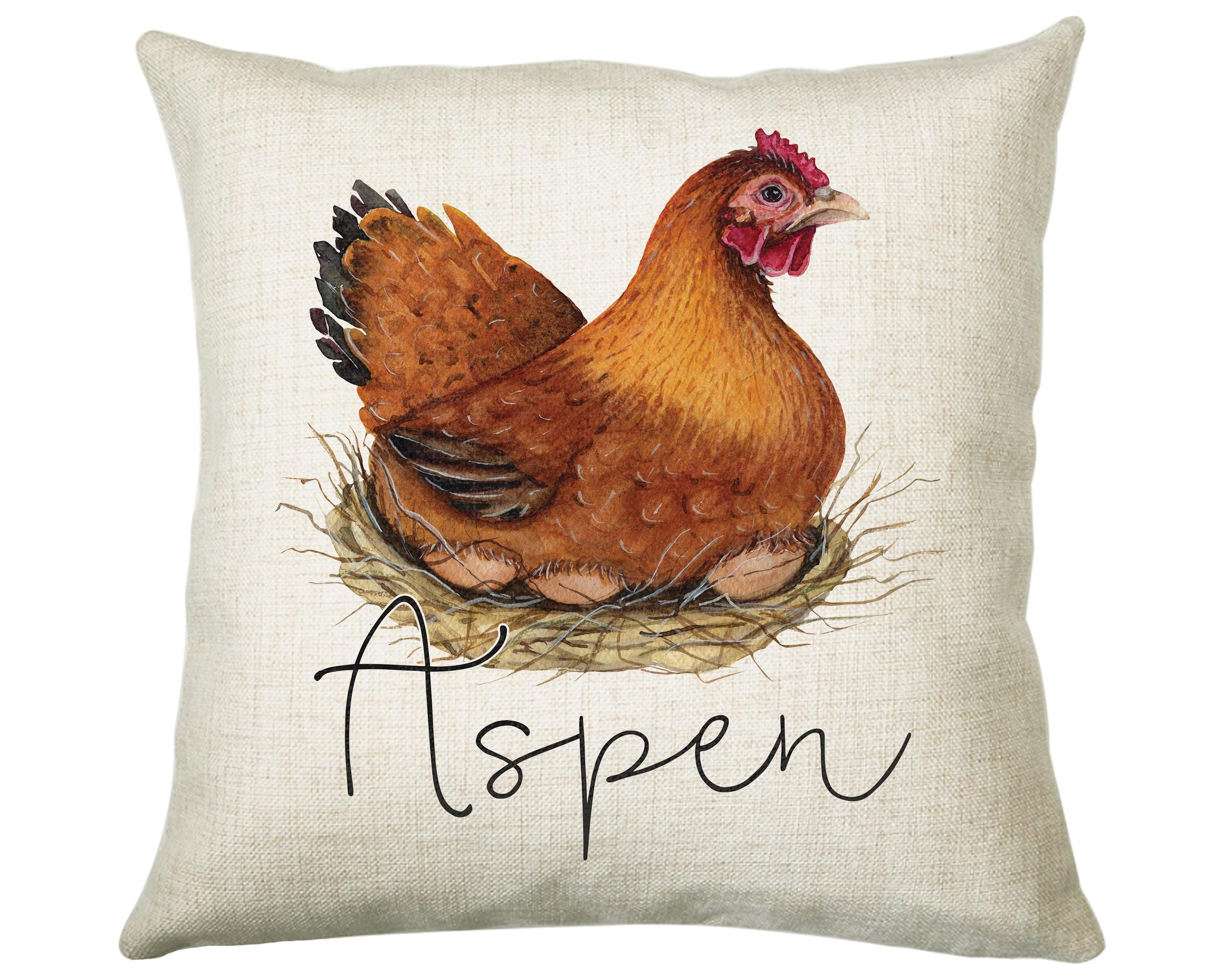 Personalised Chicken Cushion Gift Printed Name Design Farm Bird Cushion Throw Pillow Gift for Mum Dad Friend Bedroom Birthday Gift CS145 Etsy UK