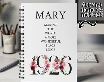 100th Birthday Gift for Women - Personalised Birthday Notebook 1926 Gift for Her - Ladies Floral Design Nan Gran One Hundred BND100NB