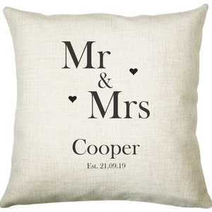 Personalised 2nd Anniversary Cotton Gift Cushion Two Years Custom Design Gift Valentines Present - Wedding Cushion Pillow Gift CS327