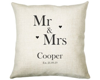 Personalised 2nd Anniversary Cotton Gift Cushion Two Years Custom Design Gift Valentines Present - Wedding Cushion Pillow Gift CS327