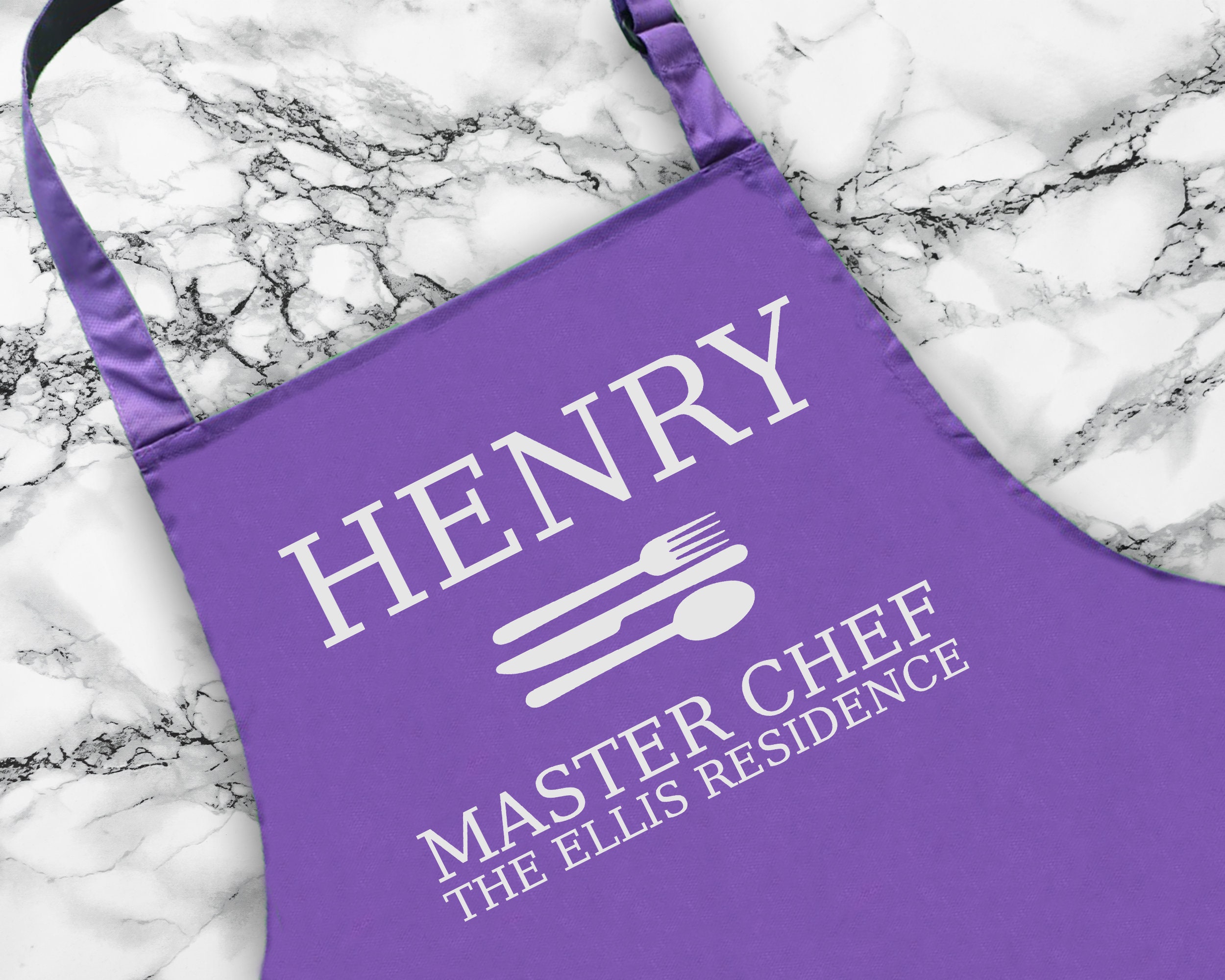 Personalised Master Chef Mens Apron Custom Cooking Baking Barbecue ...