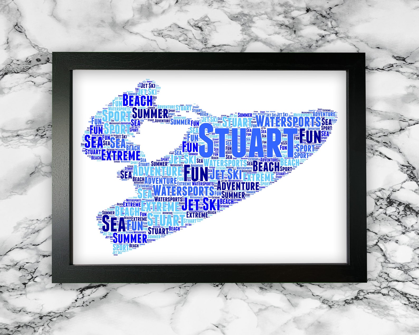 Personalised Word Art Gift Jet Ski Gift Water Sports Gifts Etsy