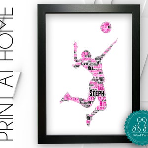 Personalised PRINTABLE Volleyball For Volleyball Team Player Gift Word Art Wall Decor Digital Download Gift DDGC1183