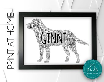 Personalised PRINTABLE Labrador Word Art Gift Dog Lover Gift Dog Person Gift Wall Art Wall Prints Wall Art Digital Download Prints DDPG210