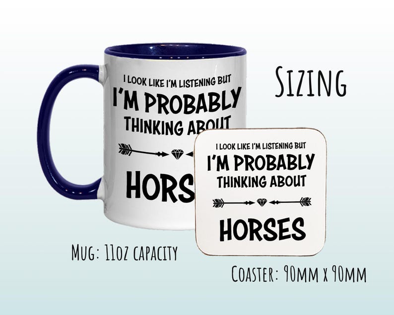 I'm Probably Thinking About Horses Mug Gift 11oz Coffee Mug Gift Idea For Horse Rider Instructor Equestrian Sport For Him Her MG0281 image 6