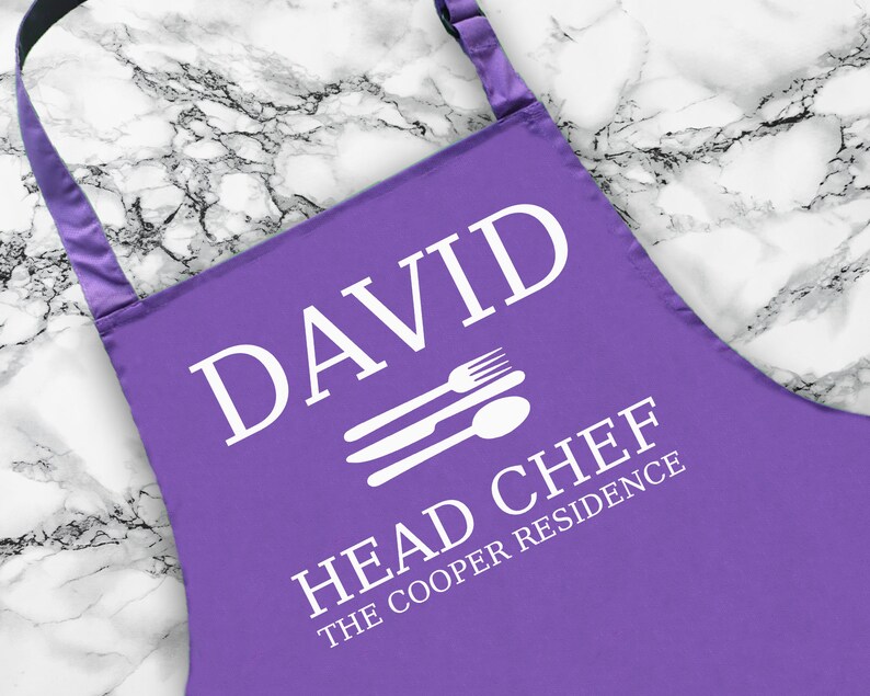 Personalised Head Chef Apron Gift Custom Cooking Baking Apron Etsy