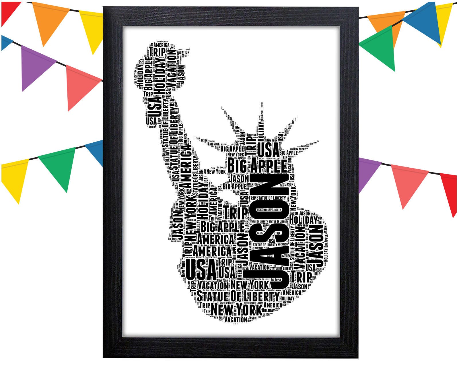 Personalised Word Art Gift Statue Of Liberty Gift New York Etsy