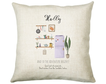 Personalised University Moving Day Name Cushion Gift Printed Name Design - Cushion Throw Pillow Gift For Plant Lover Christmas Gift CS377