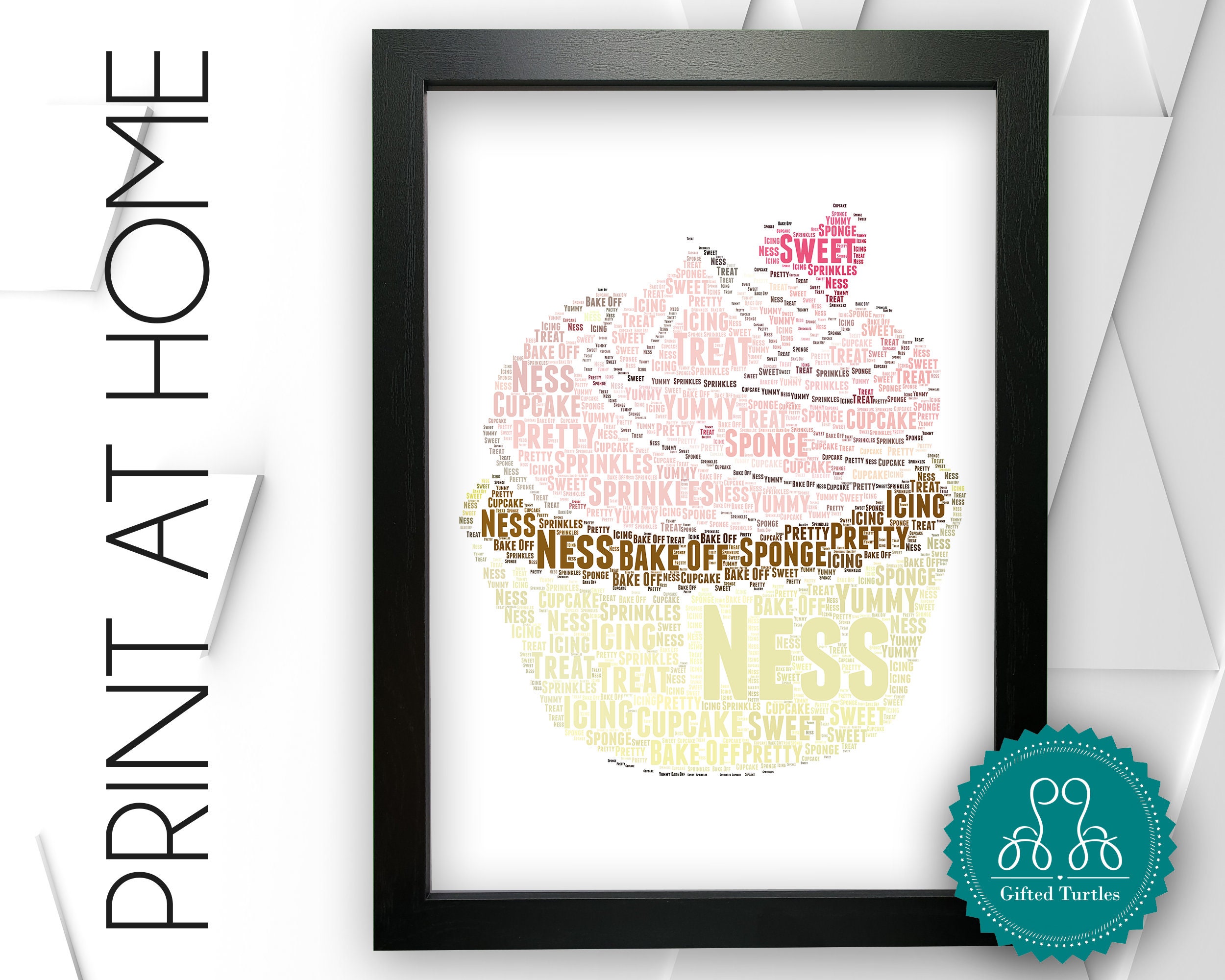 Personalised PRINTABLE Cupcake Word Art Gift Baking Gift For Etsy