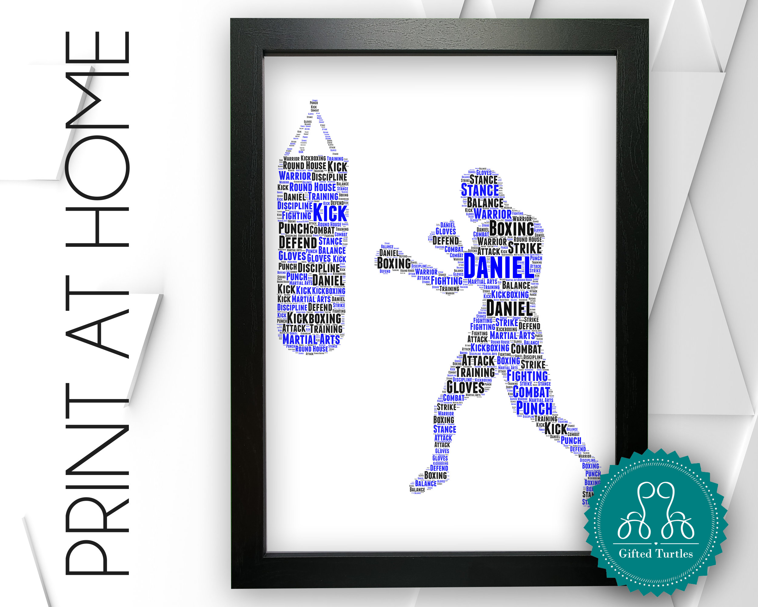 Personalised PRINTABLE Boxing Kickboxing Word Art Gift Etsy