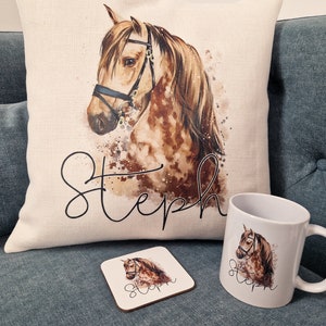 Personalised Horse Lover Cushion Gift Printed Name Design Cushion Throw Pillow Gift For Boys Nursery Bedroom Birthday Gift CS049 image 5