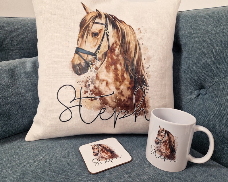 Personalised Horse Lover Cushion Gift Printed Name Design Cushion Throw Pillow Gift For Boys Nursery Bedroom Birthday Gift CS049 image 5