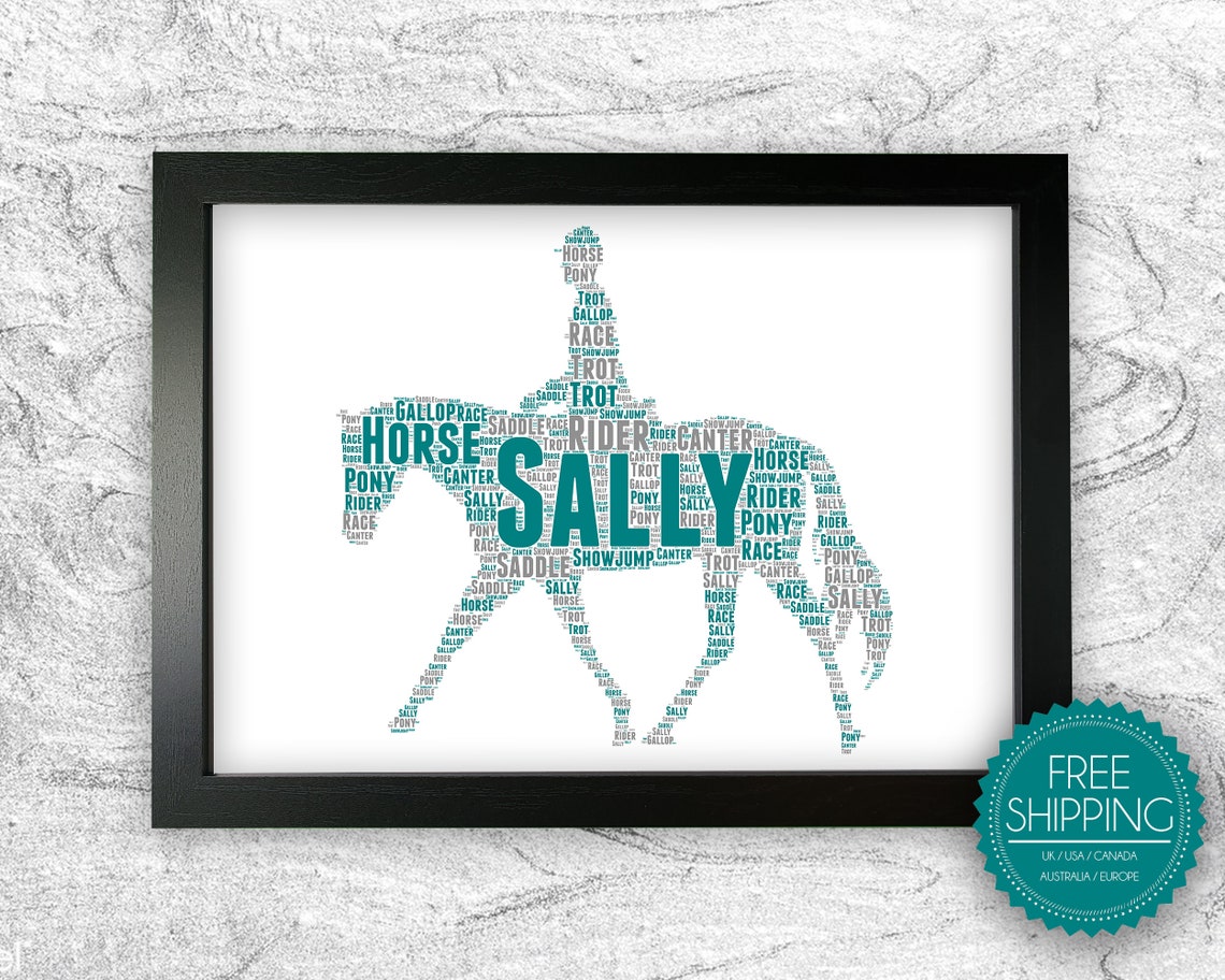 Personalised Horse Rider Gift For Equestrian Horse Riding Etsy
