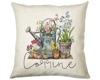 Personalised Gardening Gift Cushion Printed Name Design - Cushion Throw Pillow for Him Her - Retirement Gift Idea for Nan Grandad SMC034