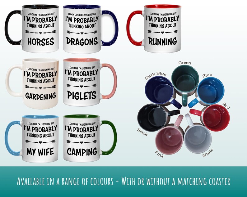 I'm Probably Thinking About Horses Mug Gift 11oz Coffee Mug Gift Idea For Horse Rider Instructor Equestrian Sport For Him Her MG0281 image 7