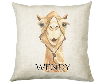Personalised Camel Cushion Gift Printed Name Design-Cushion Throw Pillow Gift For Him/Her Sitting Room Bedroom Birthday Christmas Gift CS478