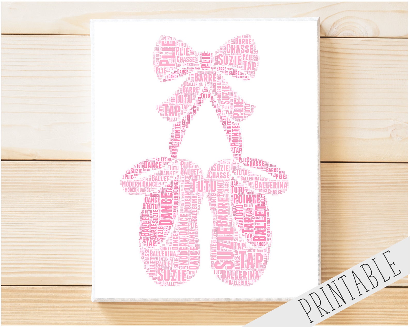 personalised printable word art gift ballet gift ballerina gifts ballet shoes gift wall art wall prints wall art digital downloa