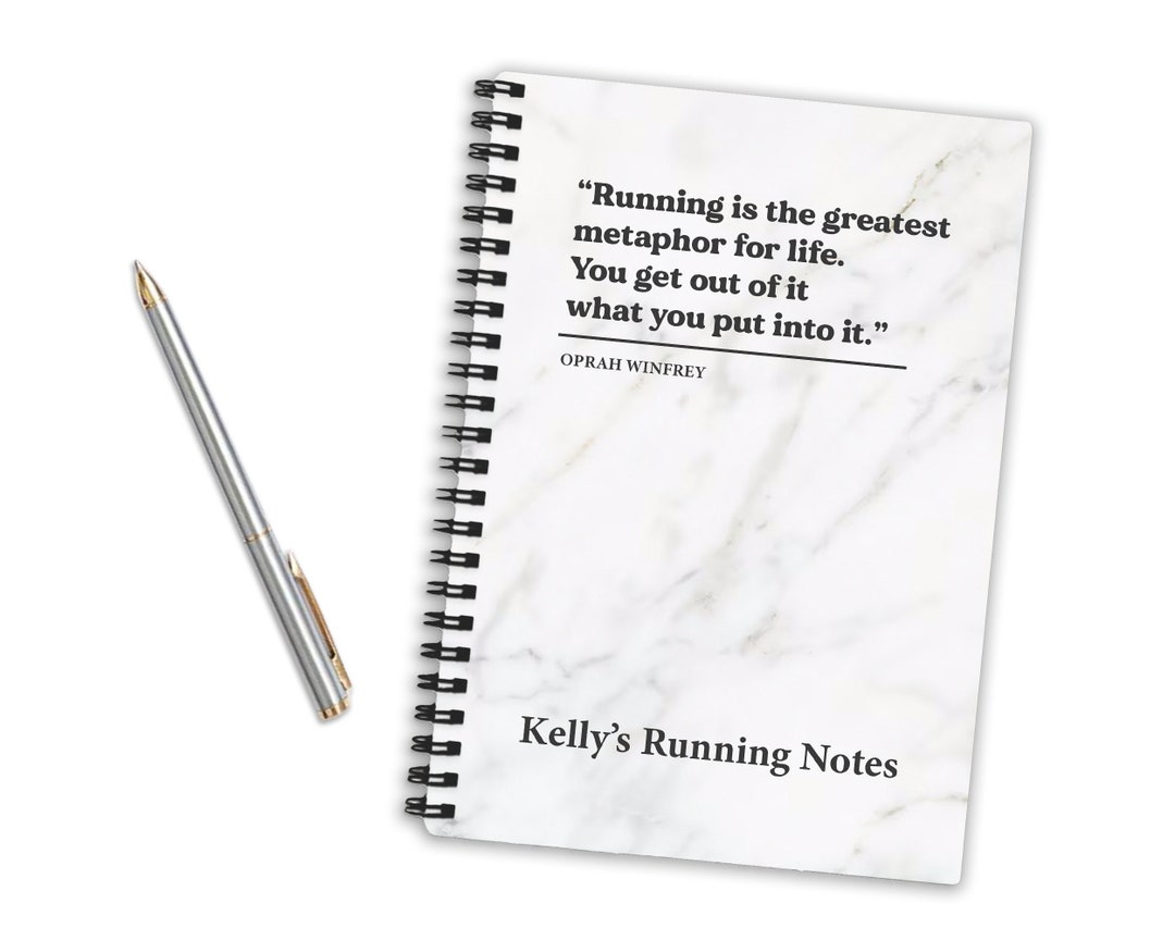 Running Notes Spiral Notebook Personalised With Name Running Gifts for