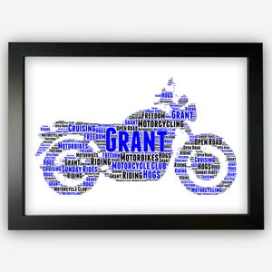 Motorcycle Gifts Personalised Word Art Gift For Dad Gifts Motorbike Gift Wall Prints Wall Art Wall Decor Biker Gift Cruiser PG0559