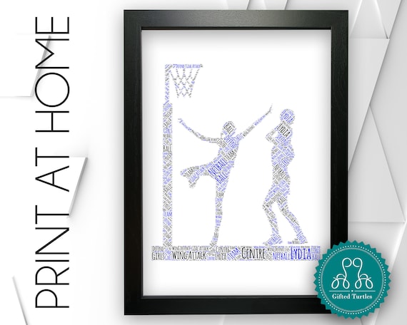 Netball Player Gift Personalised Netball Word Art Add All Your Own Words Netball Player Gift Personalised Netball Word Art Add All Your Own Words