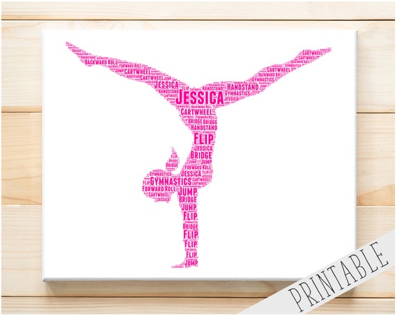 PERSONALISED Ballerina 2 Word Art Wall Print Gift Idea Jump Dance Ballet Leap