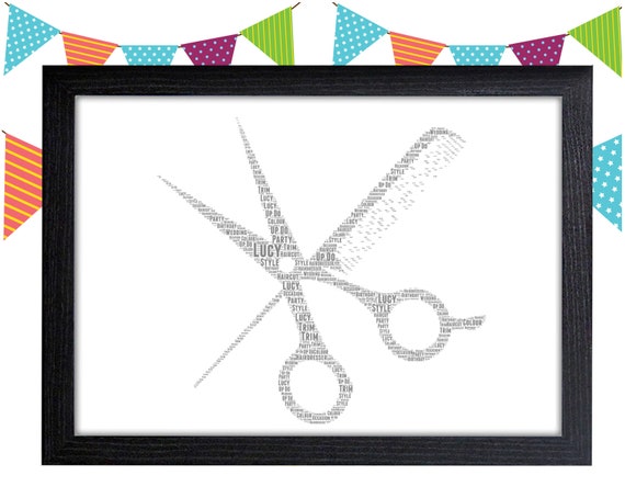 Personalised Hairdressing Hairdresser Hair Stylist Gift Word Etsy