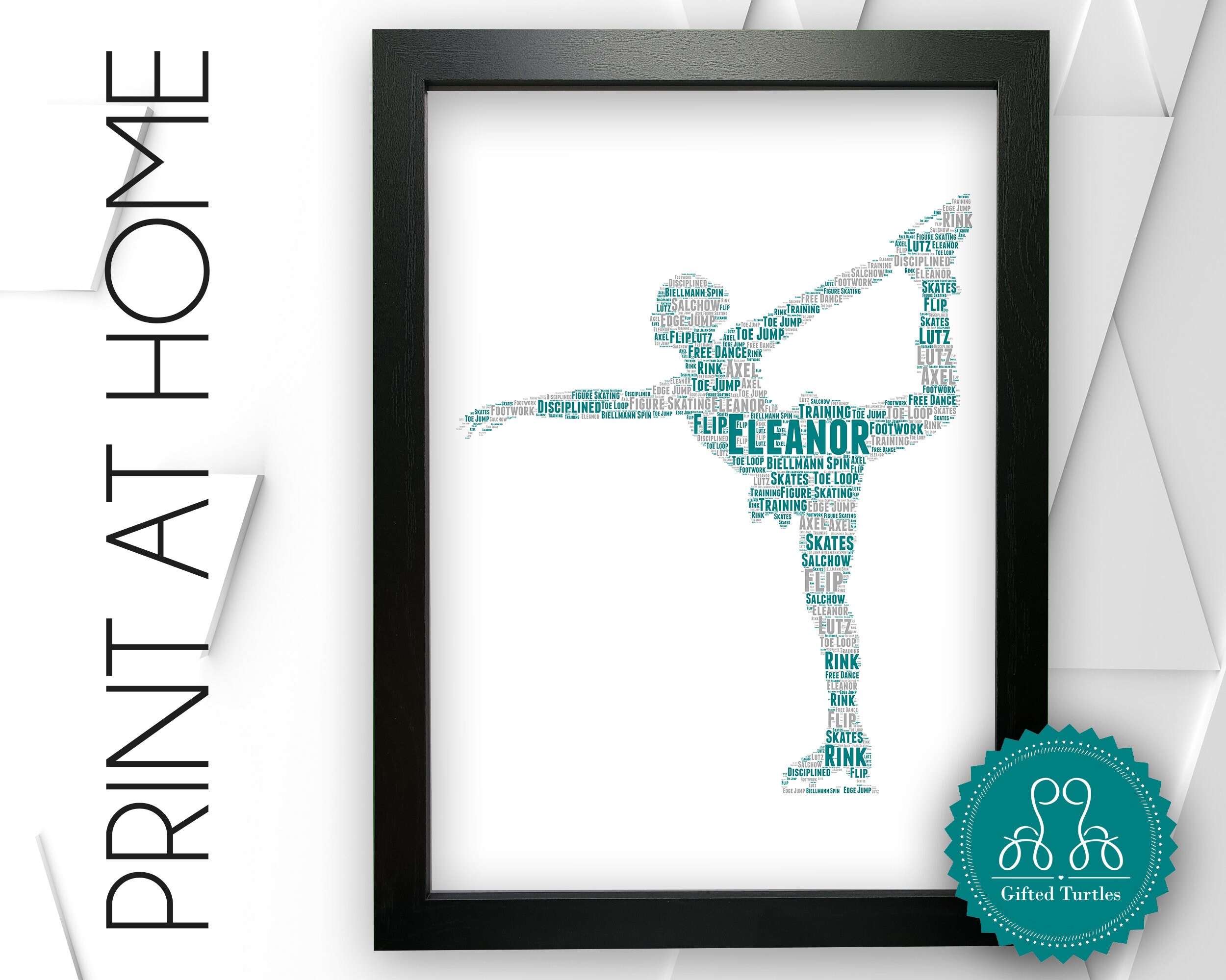 Personalised Ice Skating PRINTABLE Gifts Word Art Wall Print Etsy UK