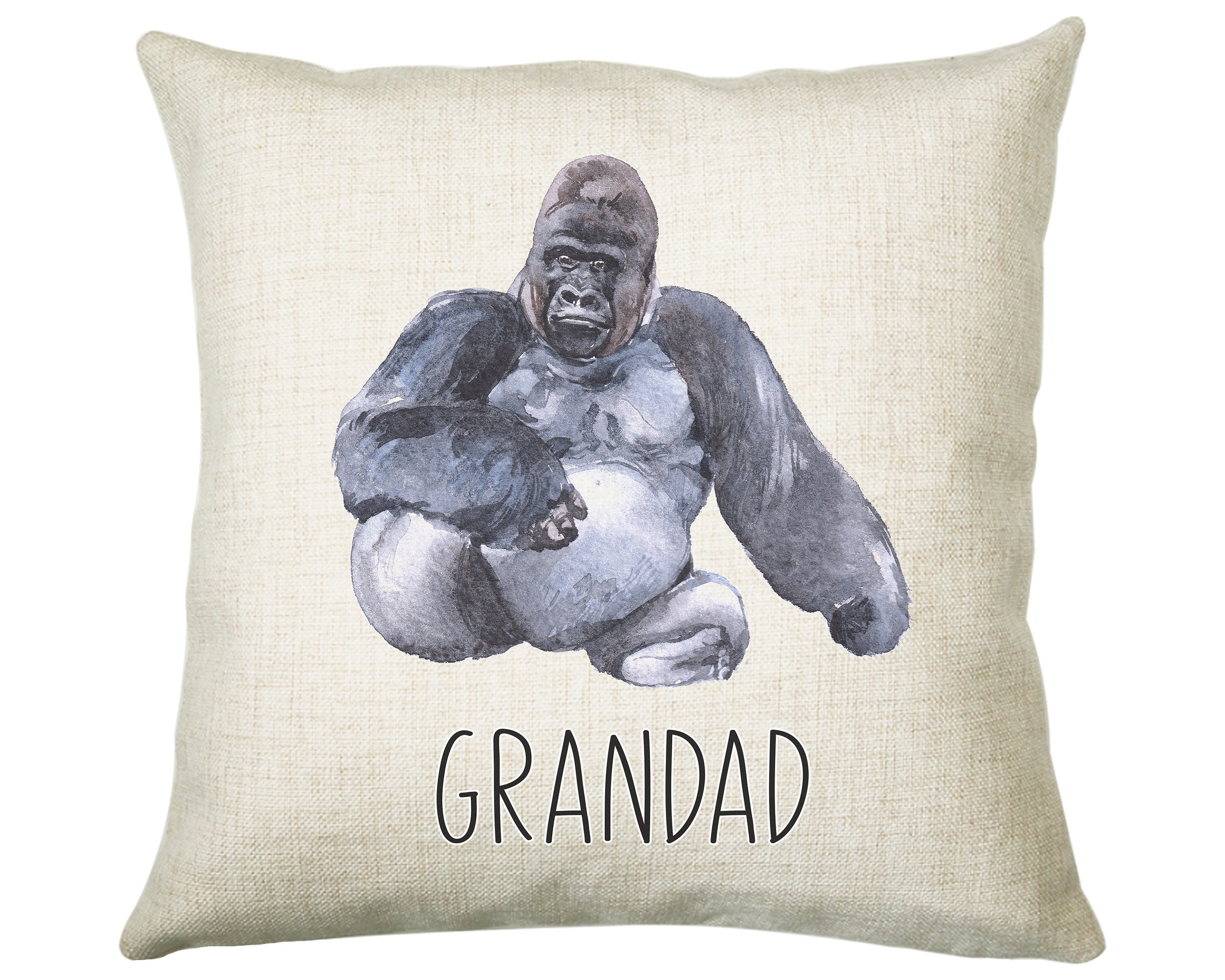 Personalised Gorilla Cushion Gift Printed Name Design - Cushion Throw  Pillow Gift For Dad Friend Bedroom Birthday Christmas Gift CS501