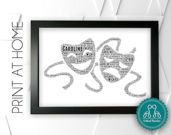 Personalised PRINTABLE Word Art Gift Theatre Masks Gifts Photo Gifts Print Gift For Theatre Wall Prints Digital Download Drama Gift DDPG3334