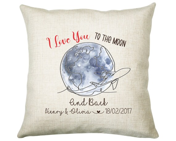 Love You to the Moon and Back Personalised Cushion Cover Present Gift 