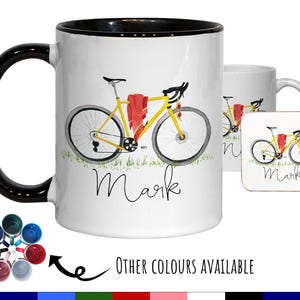 Personalised Cycling Gift Mug - Great Gift for Cyclists - Bike Mug - Cycling Gifts for Men - Road Bicycle Bike Biker Design MGZ311