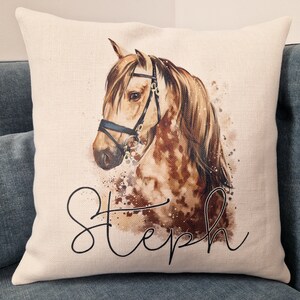 Personalised Horse Lover Cushion Gift Printed Name Design Cushion Throw Pillow Gift For Boys Nursery Bedroom Birthday Gift CS049 image 4