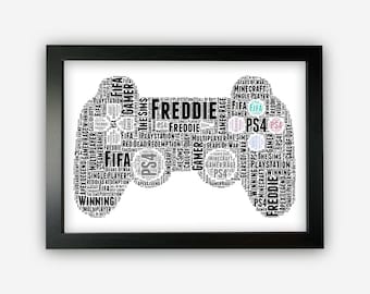 Personalised Gamer Gift Games Controller Wall Art - Gift For Video Games Player Gaming Pro Enthusiast - Wall Art Wall Prints SC0123