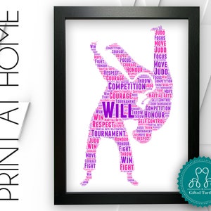 Personalised PRINTABLE Judo Word Art Gift Martial Arts Gifts Print Sports Gifts For Defence Wall Prints Wall Art Digital Download DDGC1100