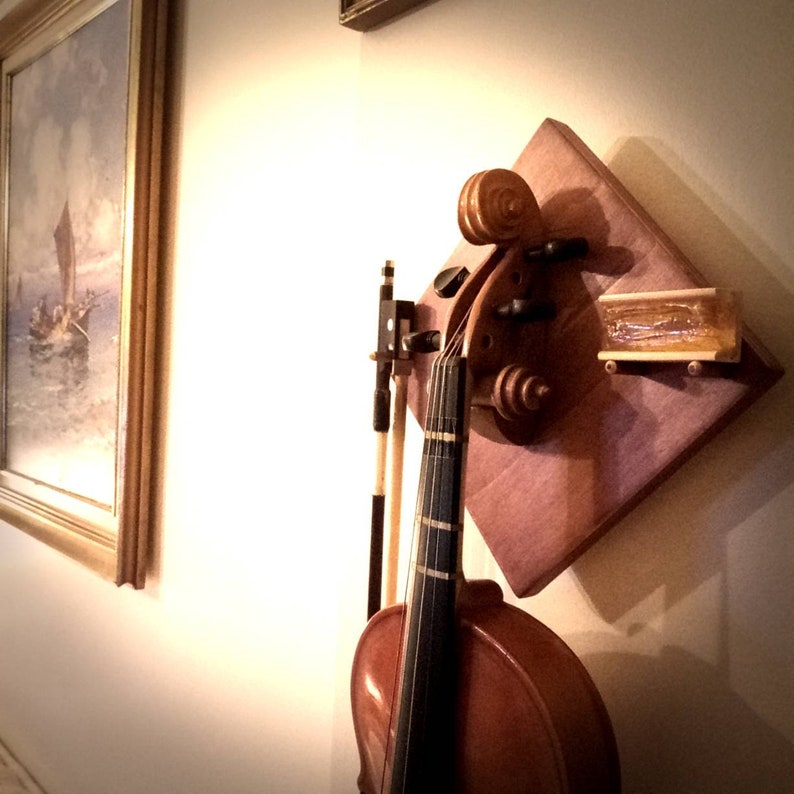 Violin Hanger Handmade Wall Mount Wood Violin Viola Gift Etsy