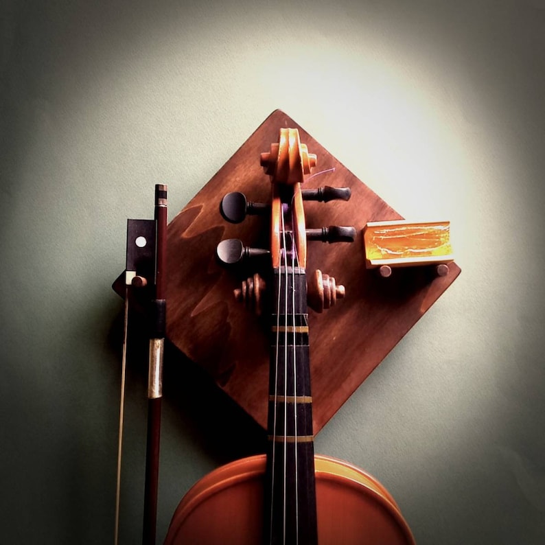 Violin Hanger Handmade Wall Mount Wood Violin Viola Gift Etsy